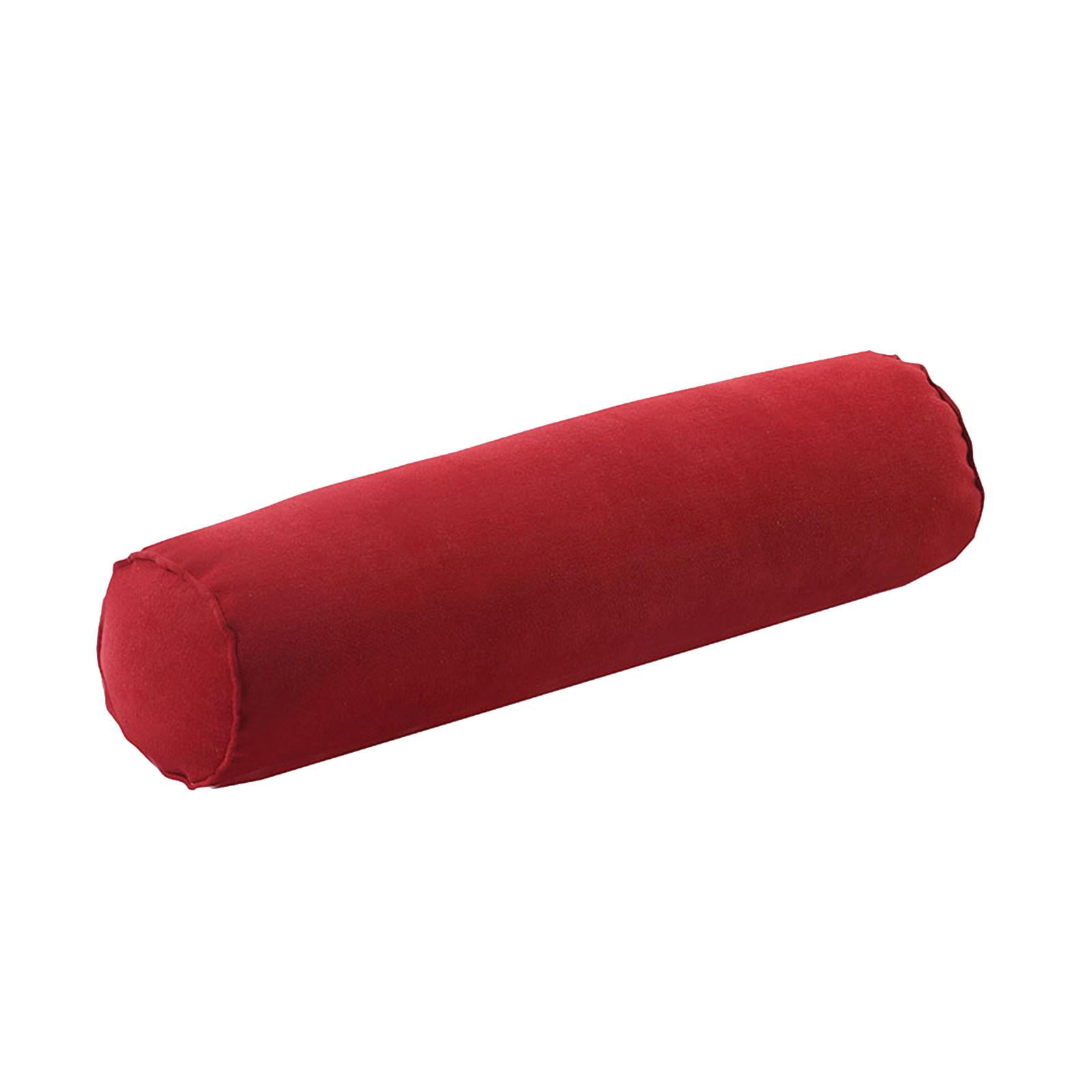 EHJRE Cervical Neck Roll Pillow Made of Hollow Cotton, Comfortable, Soft, Neck Pillow, Round Neck Roll Pillow for Abdomen, Ankles, Spine, Car, Knees Rust red