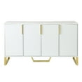 thumbnail image 2 of LiviNest Modern Sideboard with Adjustable Shelves: White Kitchen Cabinet with Marble Top & Gold Metal Legs - 4-Door Storage for Dining Room & Living Room, 2 of 6