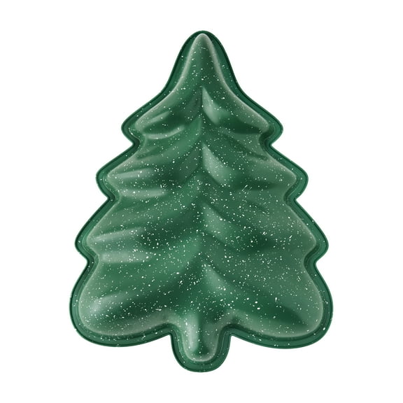 The Pioneer Woman Tree Shaped Nonstick Cast Aluminum Cake Pan, 12" x 9", Green and White Speckle