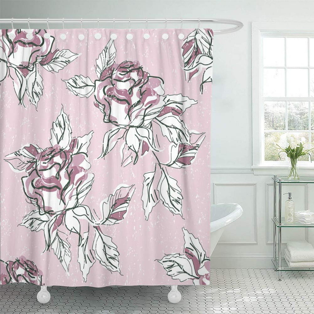 KSADK Arrangement Black Floral Rose Pink Abstract Beautiful Botanical