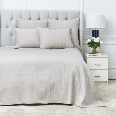 Nunzia Oyster Premium Cotton Full/Queen Bedding Quilt Coverlet