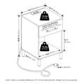 thumbnail image 5 of Furinno Tidur End Table with USB Type-C Charging Station in White, 5 of 6