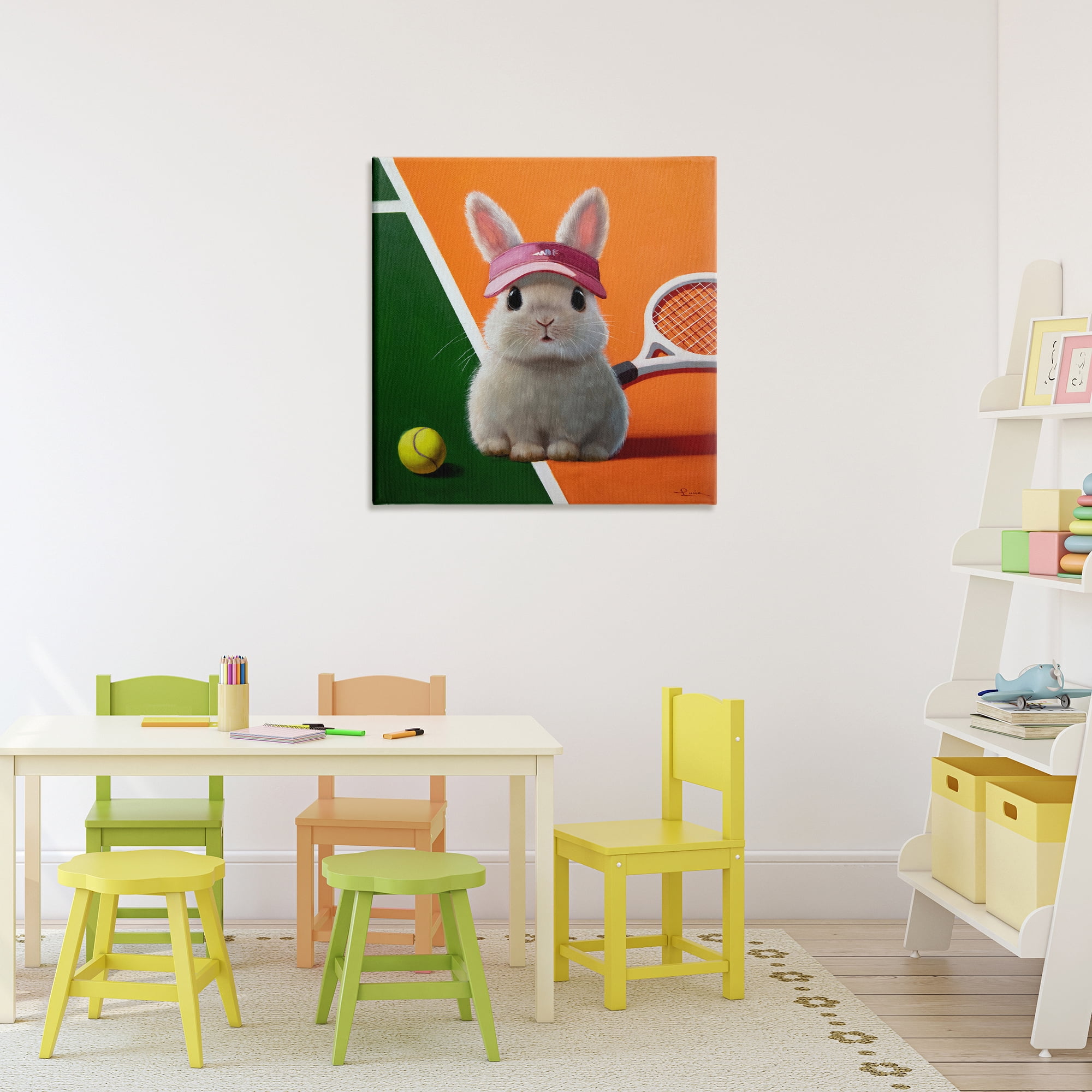 Stupell Industries Match Ready Tennis Bunny Canvas Wall Art, design by Lucia Heffernan