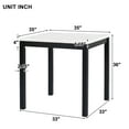 thumbnail image 4 of PORKISS Dining Table Set for 4, Dining Room Set with Faux Marble Kitchen Table and Velvet Upholstered Chairs, Counter Height Dining Set, White & Grey, 4 of 10