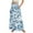 Blue, variant on WTOBBY Women's Floral Print Flowy Flared Maxi Skirt with Ruffle Hem, A-Line Elastic Waist Elegant Tiered Layered Bohemian Long Skirt for Casual Summer and Beach Fashion,Blue L