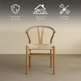 thumbnail image 3 of Ilios Innova | Juego de 2 sillas de comedor Bone con estructura de madera de haya y asiento de cuerda de papel tejido resistente, diseño minimalista moderno para comedor., 3 of 9