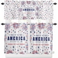 thumbnail image 2 of Kitchen Curtains Set, 4th of July Kitchen Curtains and Valances Set, Watercolor Blue Red Star Fireworks Rod Pocket Tier Curtains 24 Inch Length for Cafe/Bedroom Windows, 2 of 6