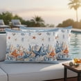 thumbnail image 2 of Outdoor Pillow Covers 20x12 Set of 2, Orange Blue Starfish Coastal Waterproof Patio Throw Pillow Covers for Couch Sofa Chair, Summer Beach Coral Shell Nautical Pillowcases for Throw Pillows, 2 of 9