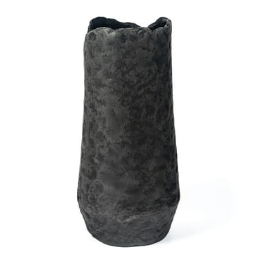 Samira 14" Decorative Metal Table Vase, Large Grey