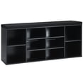 thumbnail image 1 of Gymax Banc d'Entrée Rembourré pour Rangement de Chaussures, Organisateur à 10 Cubes, Banc Réglable, Noir, 1 of 10