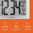 thumbnail image 3 of Reloj de pared MARATHON Atomic White con soporte de 23 cm y 8 zonas horarias, 3 of 9