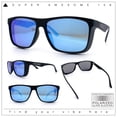 thumbnail image 2 of Mens Polarized Color Mirror Windbreaker Horn Rim Plastic Sunglasses Black - Blue Mirror, 2 of 8