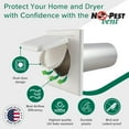 thumbnail image 2 of NO-PEST VENT, Exclusive Dual Door Dryer Vent Cover 4 inch, Made in USA w Highest UV Resistant Plastic in any Outdoor Vent Cover, No Lint Collecting Screen (White, 4 inch W/O Duct Tube), 2 of 6
