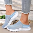 thumbnail image 4 of Rokment Womens Orthopedic Clogs Backless Walking Slides Sandals Lightweight Comfortable Mesh Athletic Nursing Driving Arch Support Mules Slip on Casual Sneakers Summer Fall Blue Size 8, 4 of 5