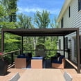 thumbnail image 3 of PURPLE LEAF 11' x 13' Louvered Pergola Outdoor Adjustable Louvre Shade Modern Aluminum Retractable Hardtop Roof for Deck Backyard Garden Bronze, 3 of 10