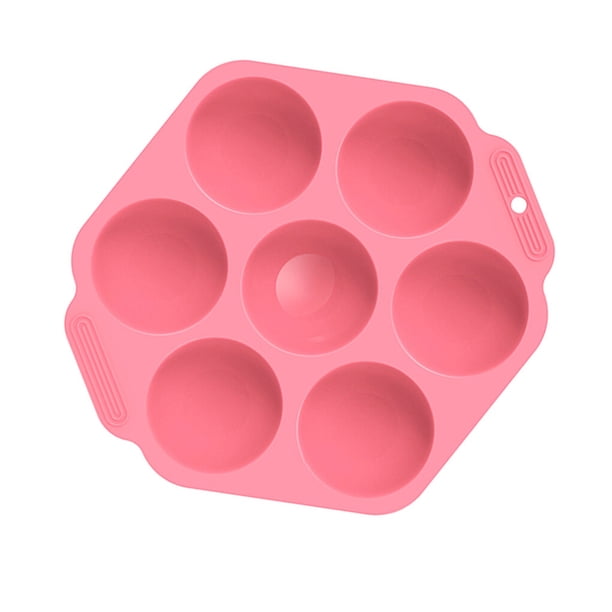Billuyoard Molde para hornear de silicona semicircular con esfera de 7 agujeros, molde para hornear Bombe de Chocolate con cúpula Herramientas y accesorios para hornear Rosado