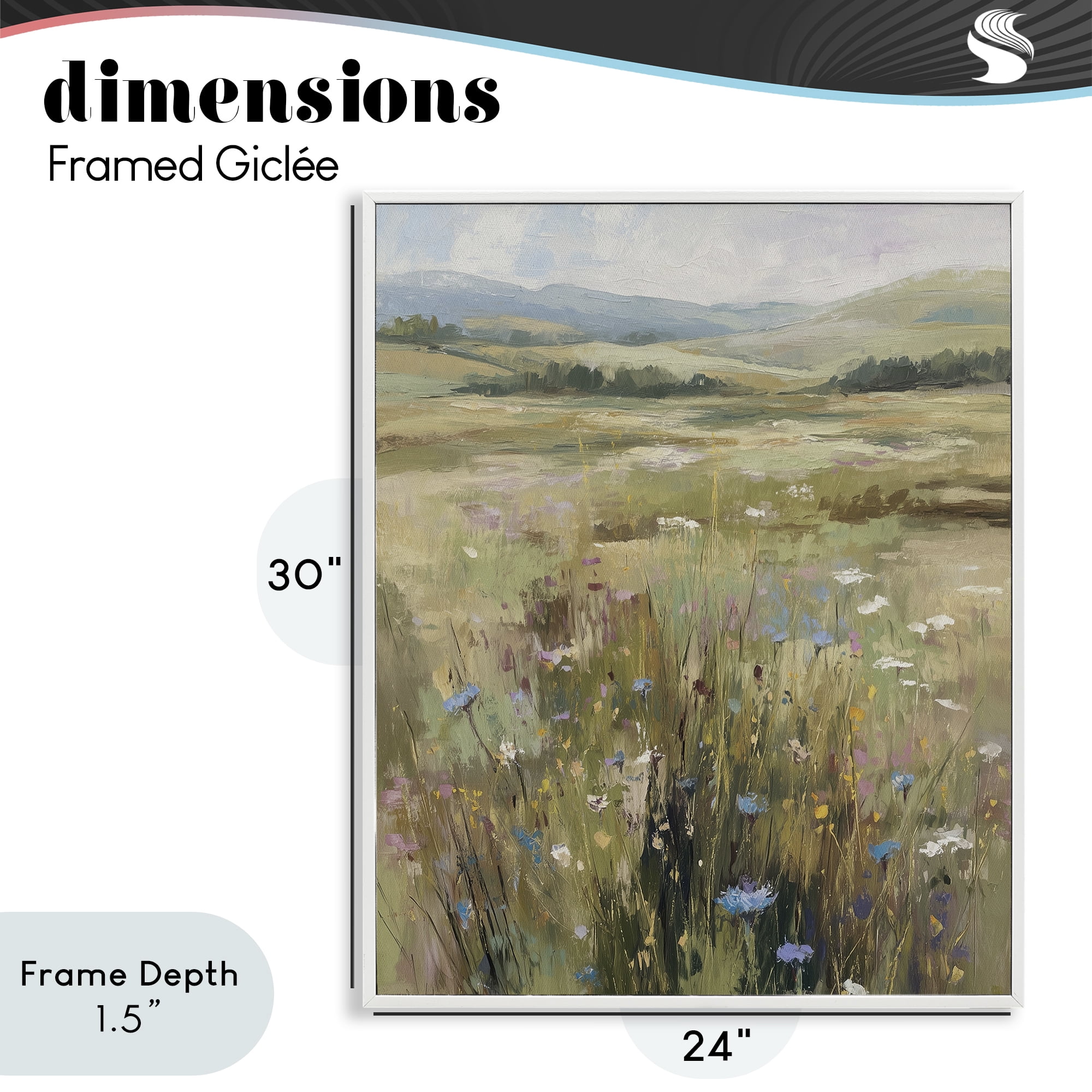 Stupell Industries Breezy Pastures Impression White Framed Giclee Art, design by Svetlana Aleynikova
