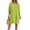 Green, variant on Women's 3/4 Sleeve Loose Mini Dress Keyhole Neck Casual Shift Dress with Side Slit Soft Linen Breathable for Daily Vacation Wear Red S
