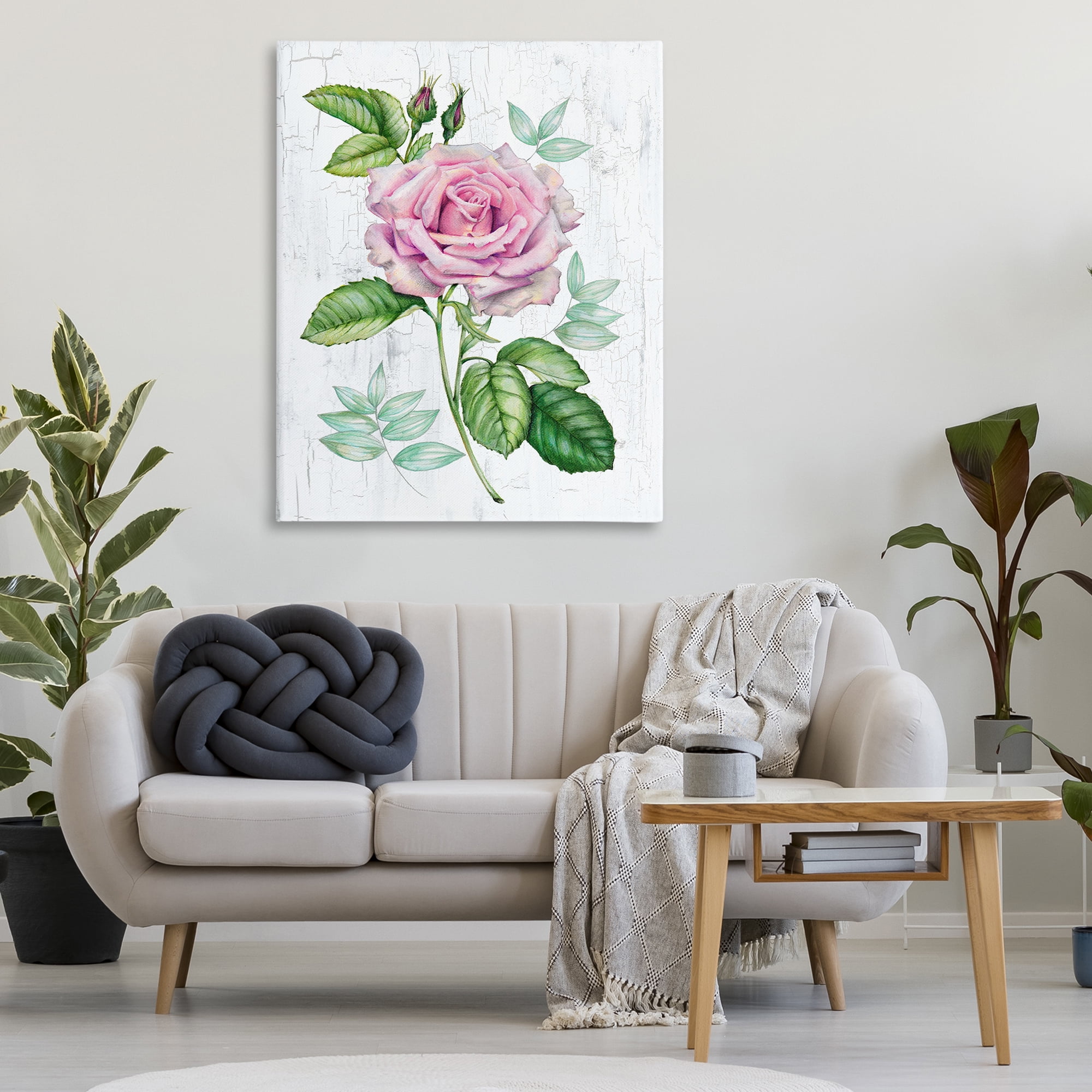 Stupell Industries English Manor Rose Botanical & Floral Painting Gallery Wrapped Canvas Art Print Wall Art, 36 x 48