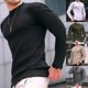thumbnail image 2 of Suéter de cuello redondo de moda para hombre, pequeño, a cuadros, de otoño, suelto, de punto, de algodón, de manga larga, para hombre, 2 of 6