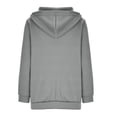 thumbnail image 4 of SDNall Hoodies for Women Solid Color Hoodie Zipper Long Sleeve Sweatshirts Long Coat Tops with Pockets Zip Up Hoodie Women (Gray, Sizes S-XXXXL), 4 of 9