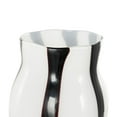 thumbnail image 4 of DecMode 12" Concaved Round White Glass Vase with Black Stripes, 4 of 9