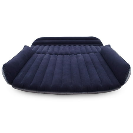 Drive Travel Inflatable Car Bed SUV Back Seat Cover Air Mattress Camping Companion Flocking Cloth Black