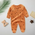 thumbnail image 5 of Baby Boys Girls Romper Long Sleeve Wrap Feet Autumn Winter Zipper Baby Onesie Boys Flower Printing Baby Suit,Size 3 Months-6 Months, 5 of 8