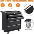 thumbnail image 4 of 5-Drawer Rolling Tool Cabinet with Lock Sliding Drawers and Side Handle Mobile Tool Chest for Garage Workshop Warehouse Blue, 4 of 7