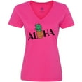thumbnail image 3 of Inktastic Aloha- with Pineapple Women's V-Neck T-Shirt, 3 of 5