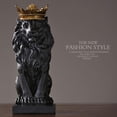 thumbnail image 2 of H&W 15''H Black Lion statue, Top Collection Figurine, Home/Desk/Outdoor Decoration, Gift for Man, 2 of 9