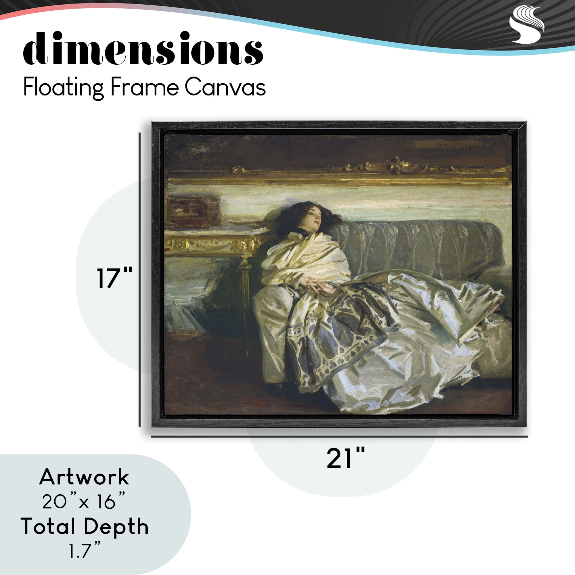 Stupell Industries Restful Woman Classic Black Framed Floater Canvas Wall Art, design by Lil' Rue