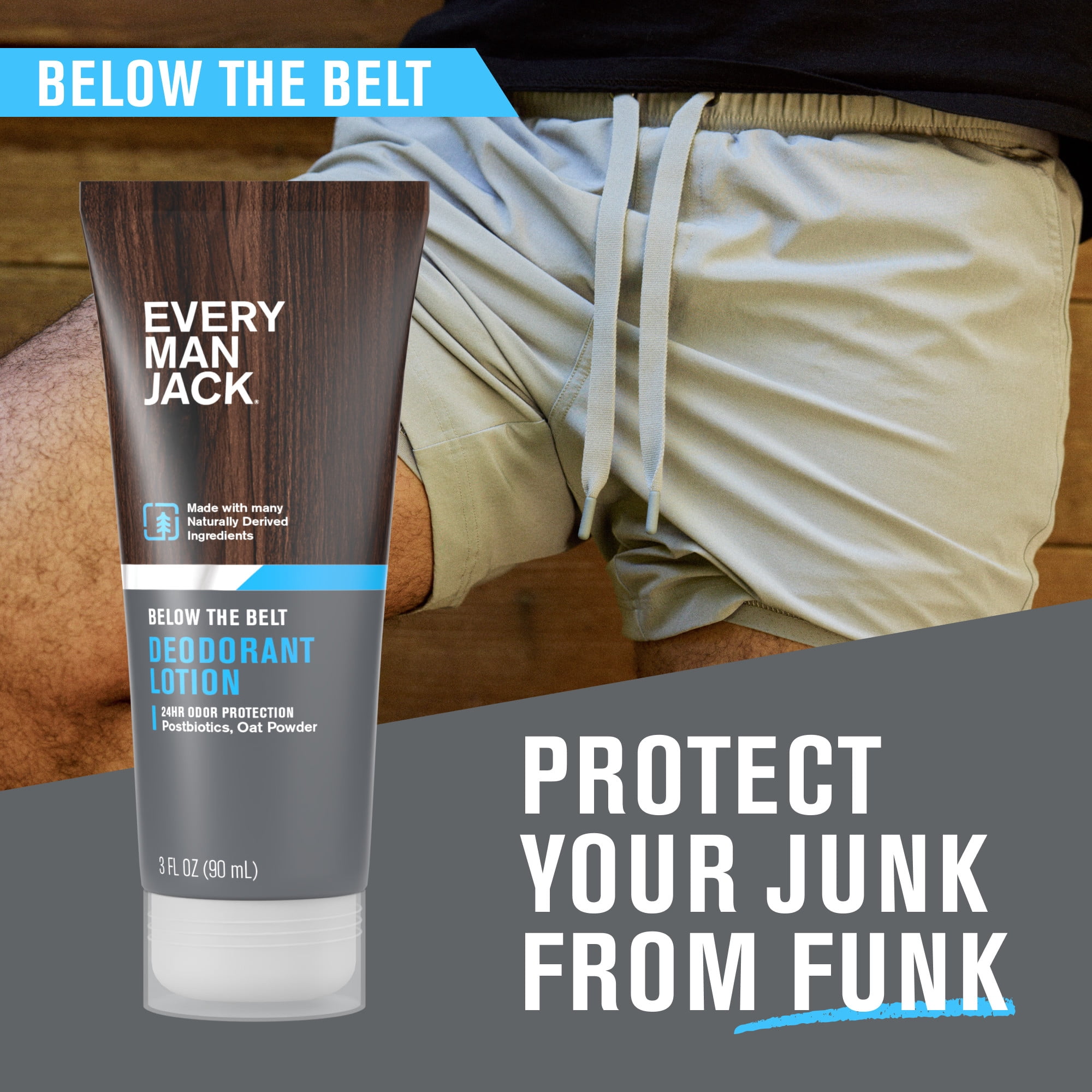 Every Man Jack Men's Below the Belt Deodorant Lotion - 3 fl. oz