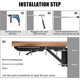 thumbnail image 5 of 2pcs Folding Shelf Brackets - Heavy Duty Metal Collapsible Triangle Shelf Bracket, Diy Wall Mounted Folding Table Hinge, Space Saving For Bench Table, 5 of 5
