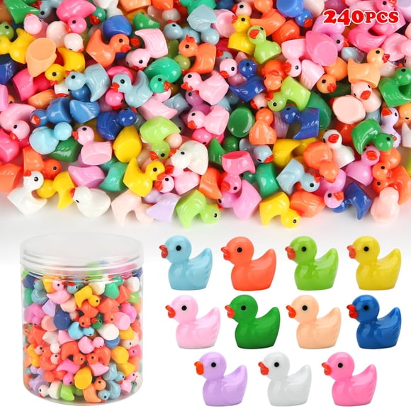 Minifiguras de pato GWAHSA, 240 unidades, de resina colorida, para decoración