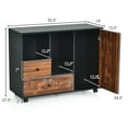 thumbnail image 2 of Gymax Lateral Mobile Filing Cabinet Large Printer Stand w/2 Drawers Open Shelves Black, 2 of 10