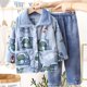 thumbnail image 1 of Pijamas de franela para niñas, forro polar grueso de invierno, ropa de casa de vellón coral para niñas, traje de otoño e invierno para niños, 1 of 6