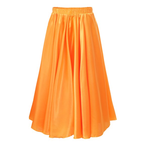 Alvivi Long Ballet Skirt Kids Girls Lyrical Praise Dance Skirt Modern Dance Costume Yellow 3-4