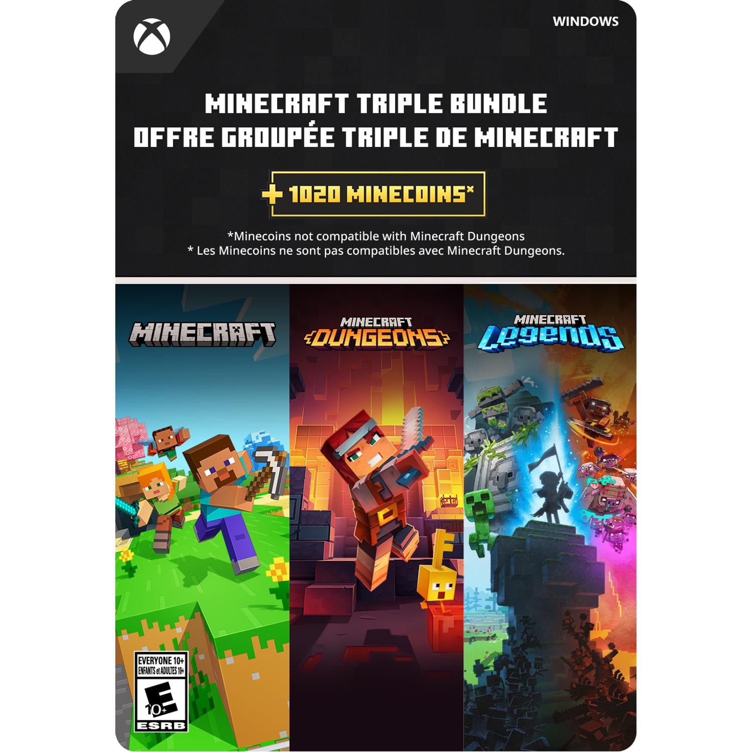 Offre Minecraft Triple Bundle – Windows (Code Numérique)