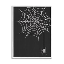 Stupell Industries Dangling Spider Web Insect Graphic Art White Framed Art Print Wall Art, Design by Taylor Shannon Designs
