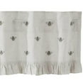 thumbnail image 2 of VHC Brands Embroidered Bee, Farmhouse Window Valance Curtain, Ruffled, Creme Yellow Grey, 16x90, 2 of 3