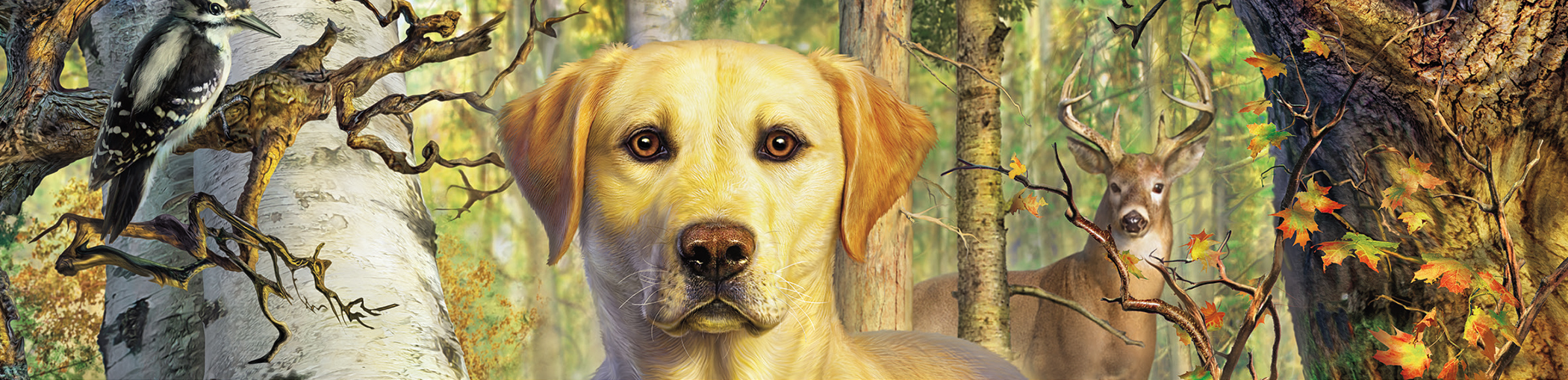 Ceaco Yellow Lab Lynnea Washburn 500 Piece Interlocking Jigsaw Puzzle
