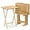 Natural, variant on PetFurnishn Wood 5 Piece Set, 4 Folding Wooden TV Tray Snack Tables with Storage Rack, Walnut