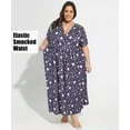 thumbnail image 6 of CASSIE LIZ Plus Size Dresses 3X Summer Midi Womens Sun Dresses Purple White Star Boho Beach Short Sleeve V Neck Loose Fit Spring Party Dresses with Pocket 3XL 22W 24W, 6 of 8