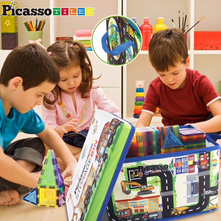 PICASSO TILES, Magnetic Tile Toy Organizer, Foldable City Storage