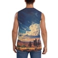 thumbnail image 4 of Fotbe Western Desert Cloud Cowboy Men's Camiseta sin Mangas Estampada para Hombres, Playera Casual para Gimnasio, Entrenamiento, Playa-3X-Large, 4 of 7