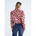 thumbnail image 4 of Scoop Women’s and Women's Plus Cropped Trucker Jacket with Puff Sleeves, Sizes XS-4X, 4 of 7