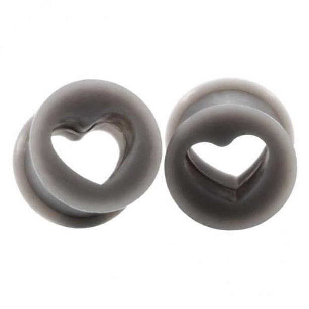 2x 2 Piezas de Silicona Medidores de Oreja Tapones de Doble Acampanado Túneles Conjunto de Joyas