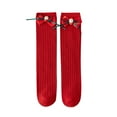 thumbnail image 2 of THDHVS Kids Socks,Girls Socks,Kids Christmas Socks with Santa Print and Bow Detail Soft Mid-Crew Height Festive Socks for Holiday Parties and Gift Giving Season Red Free Size, 2 of 4