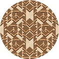 thumbnail image 1 of Ahgly Company Machine Washable Indoor Round Transitional Saddle Brown Area Rugs, 7' Round, 1 of 7